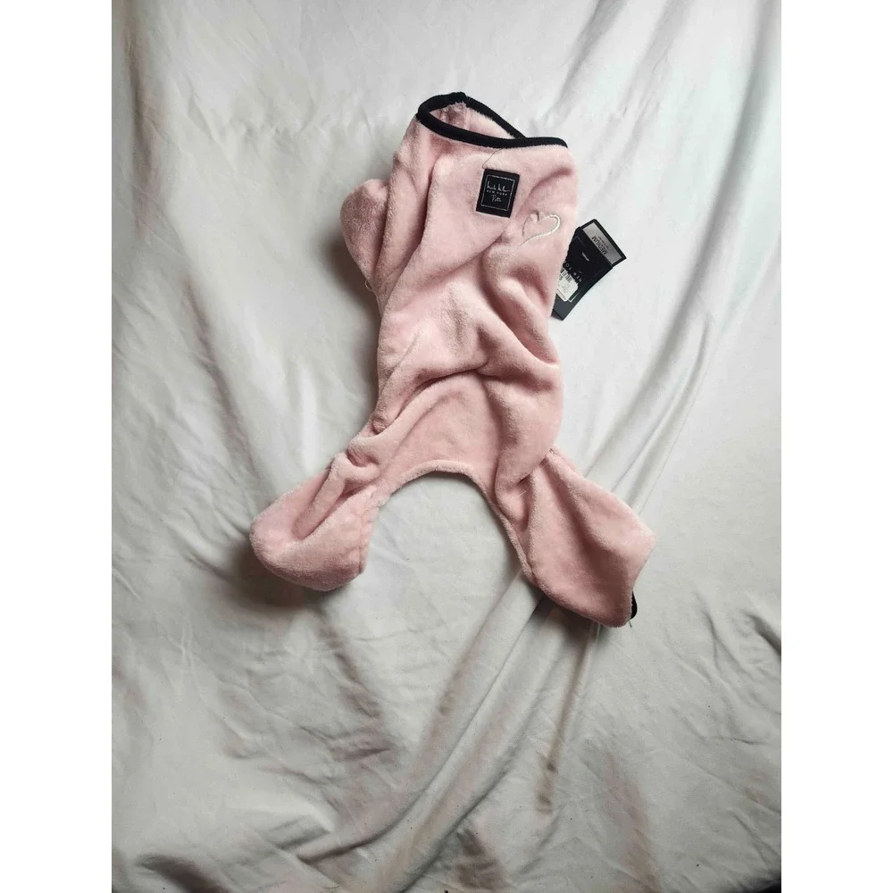 Nicole Miller New York Pet Apparel Pajamas Medium Pink Velour Dog Cat NWT